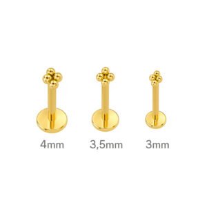 Labret 4 Beads in Titanio ASTM F136 Push Pin