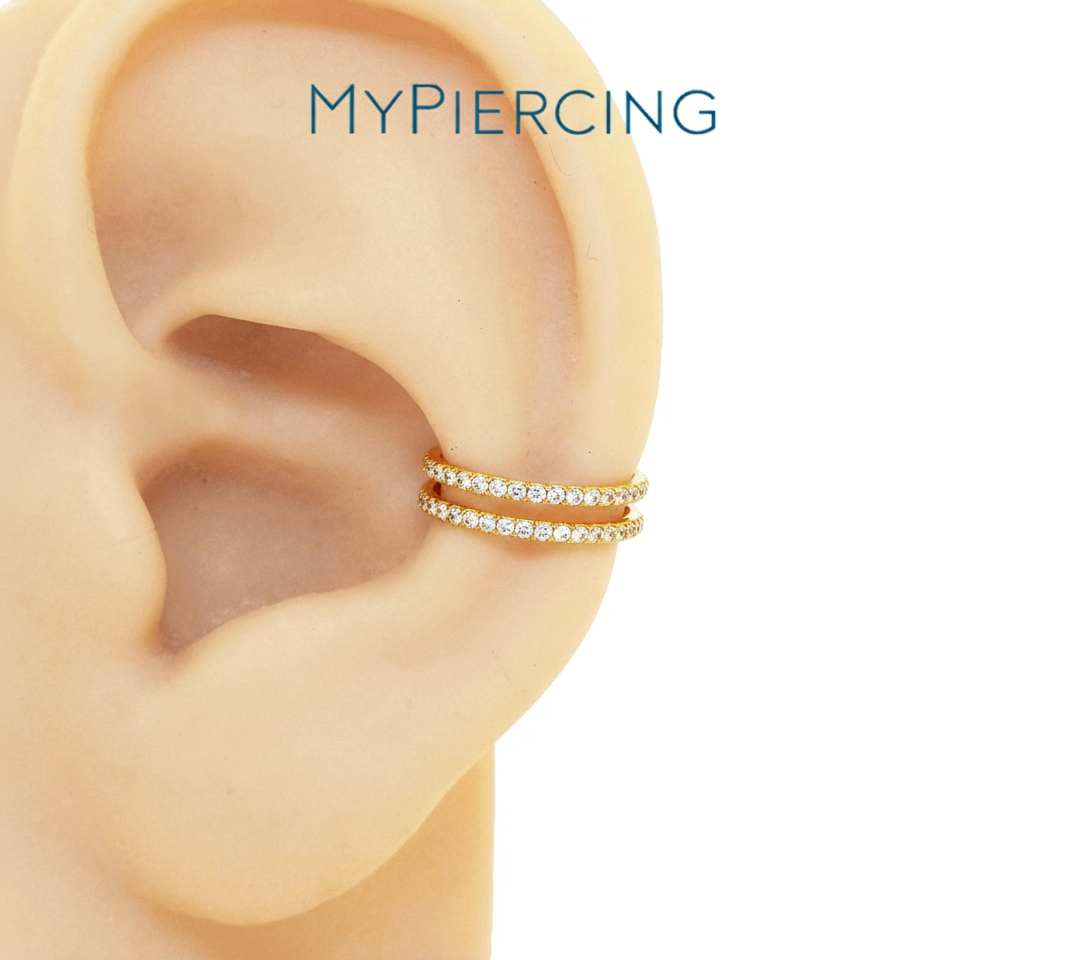 Anello Double Separato con Zirconi in Titanio ASTM F136 - immagine 2