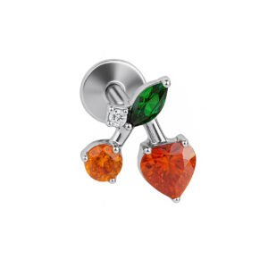 Labret di Titanio Ciliegio di Zirconi