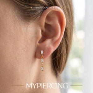 Labret di Titanio con Zirconi Baguette