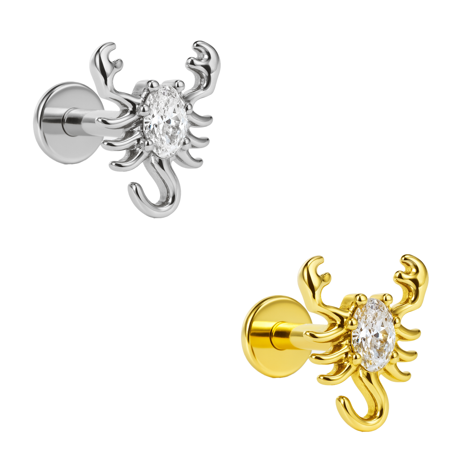 Labret Scorpione di Titanio con Zirconi