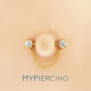 Barbell Di Titanio ASTM F136 Con Zirconie e Due Catene