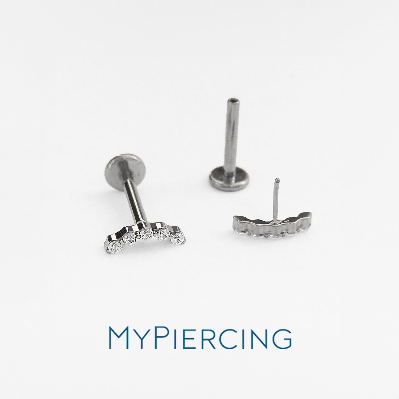 Labret Classic Rotondo 5 Zirconi di Titanio ASTM F136 - immagine 2