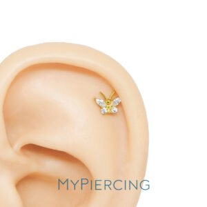 Labret Farfalla con Zirconia di Titanio ASTM F136