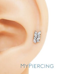 Labret Ramo di Ruta in Titanio ASTM F136 con Zirconi