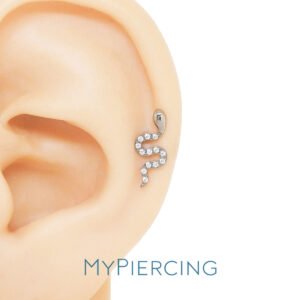 Labret Serpente Incastonata Di Titanio ASTM F136