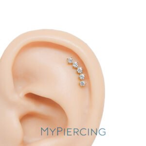 Labret Cluster con 5 Zirconi in Titanio ASTM F136