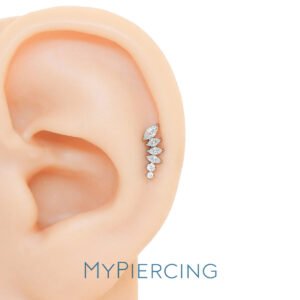 Labret Cluster Navette Decrescente Titanio ASTM F136