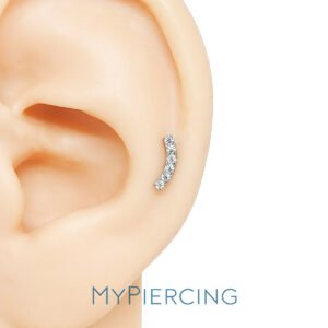 Labret Mini Cluster 6 Zirconi in Titanio ASTM F136