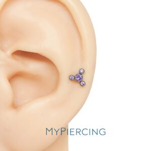 Labret Girandola di Zirconie in Titanio ASTM F136