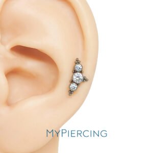 Labret Cluster 3 Zirconi con Corona in Titanio ASTM F136