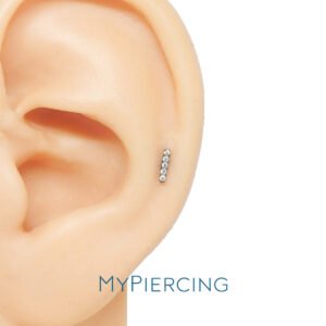 Labret barra con 5 Zirconi in Titanio ASTM F136