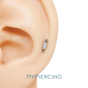 Labret Navete Con 6 Beads di Titanio ASTM F136