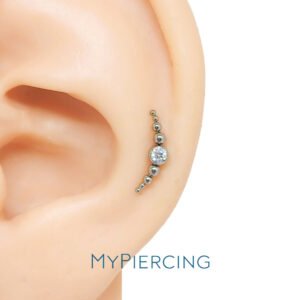 Labret Cluster di 8 Beads e 1 Zirconia in Titanio ASTM F136