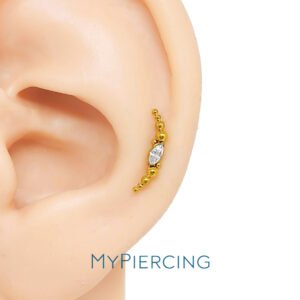 Labret Cluster di Beads con Navette in Titanio ASTM F136