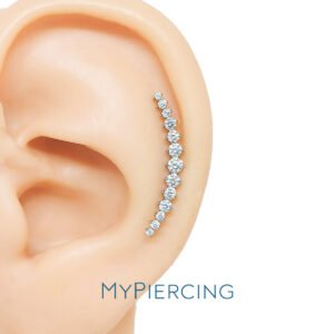 Labret Cluster Lungo di Titanio con Zirconi