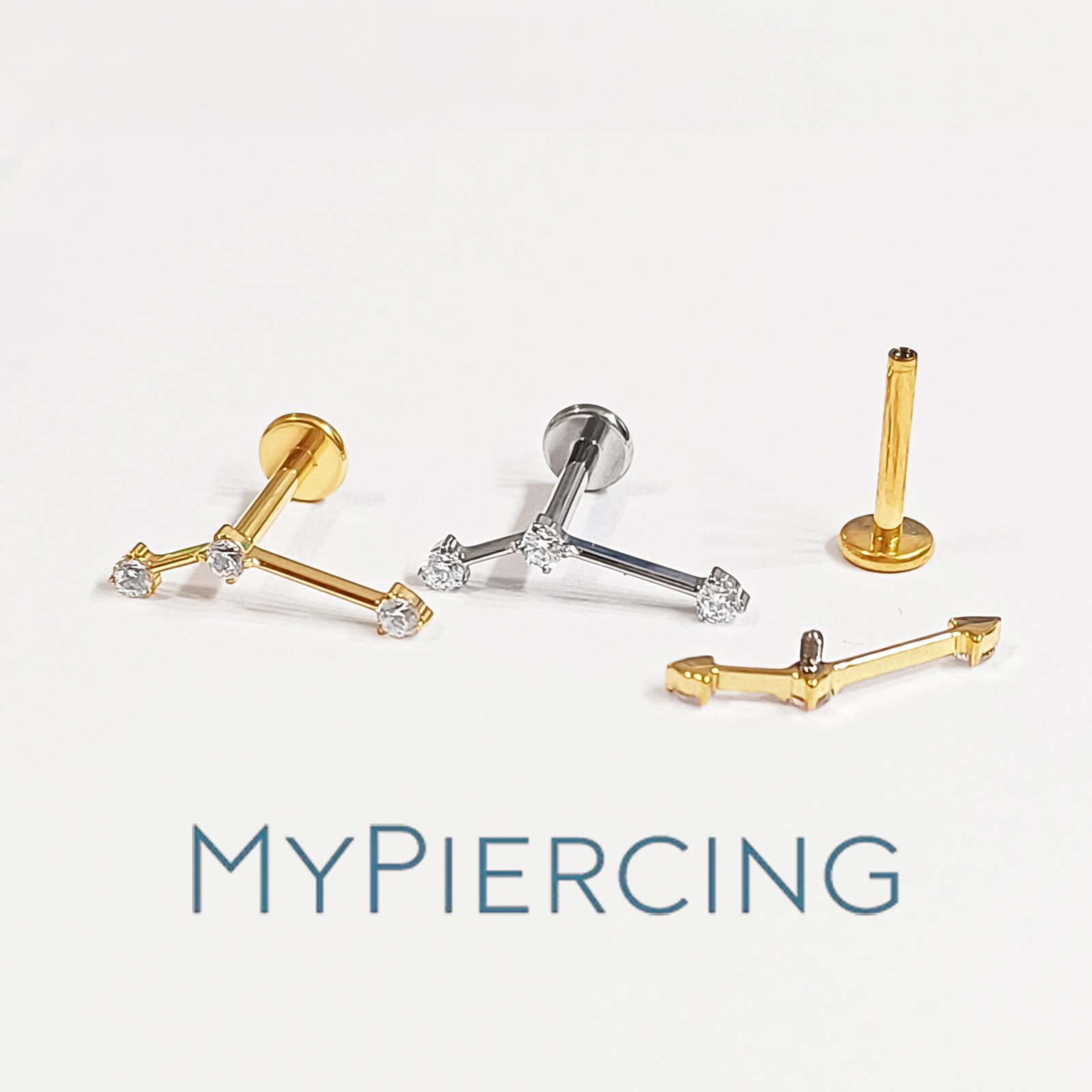 Labret costellazione con Zirconi in Titanio ASTM F136 - immagine 3