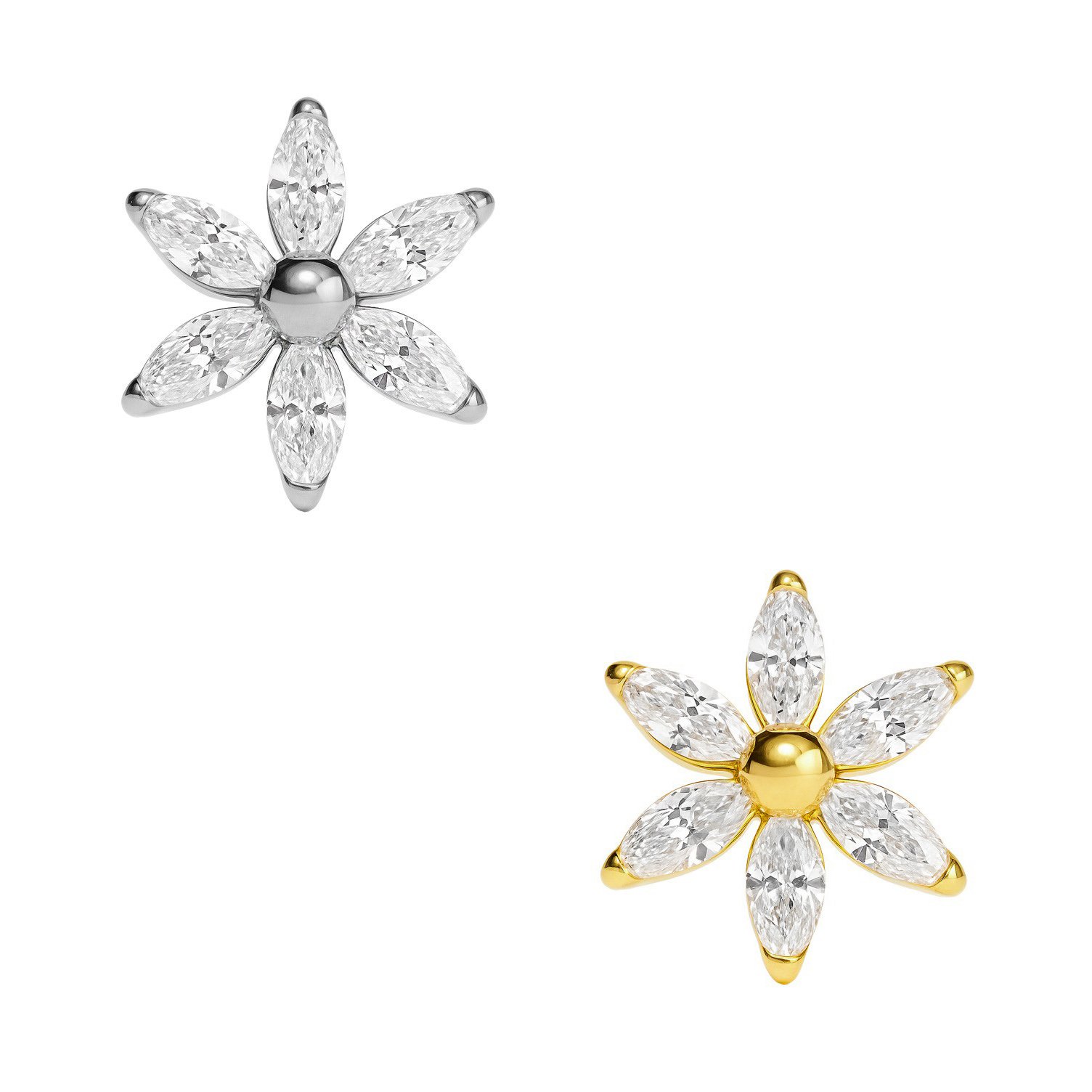 Labret Fiore Stella con Zirconi di Titanio ASTM F136