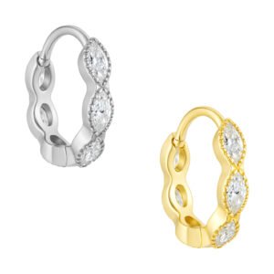 Anello di Titanio con Zirconi Navette