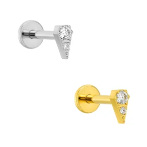 Labret di Titanio Push Pin con Zirconia