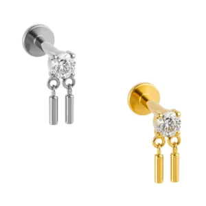 Labret di Titanio Push Pin con Zirconia