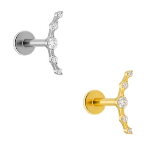 Labret di Titanio Push Pin con Zirconia