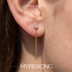 Labret di Titanio con Zirconia e Catena