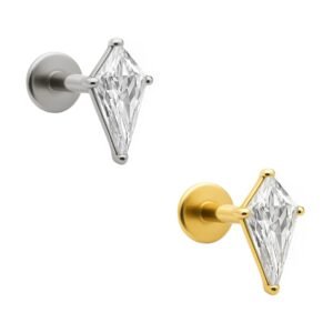 Labret Rombo di Zirconia in Titanio