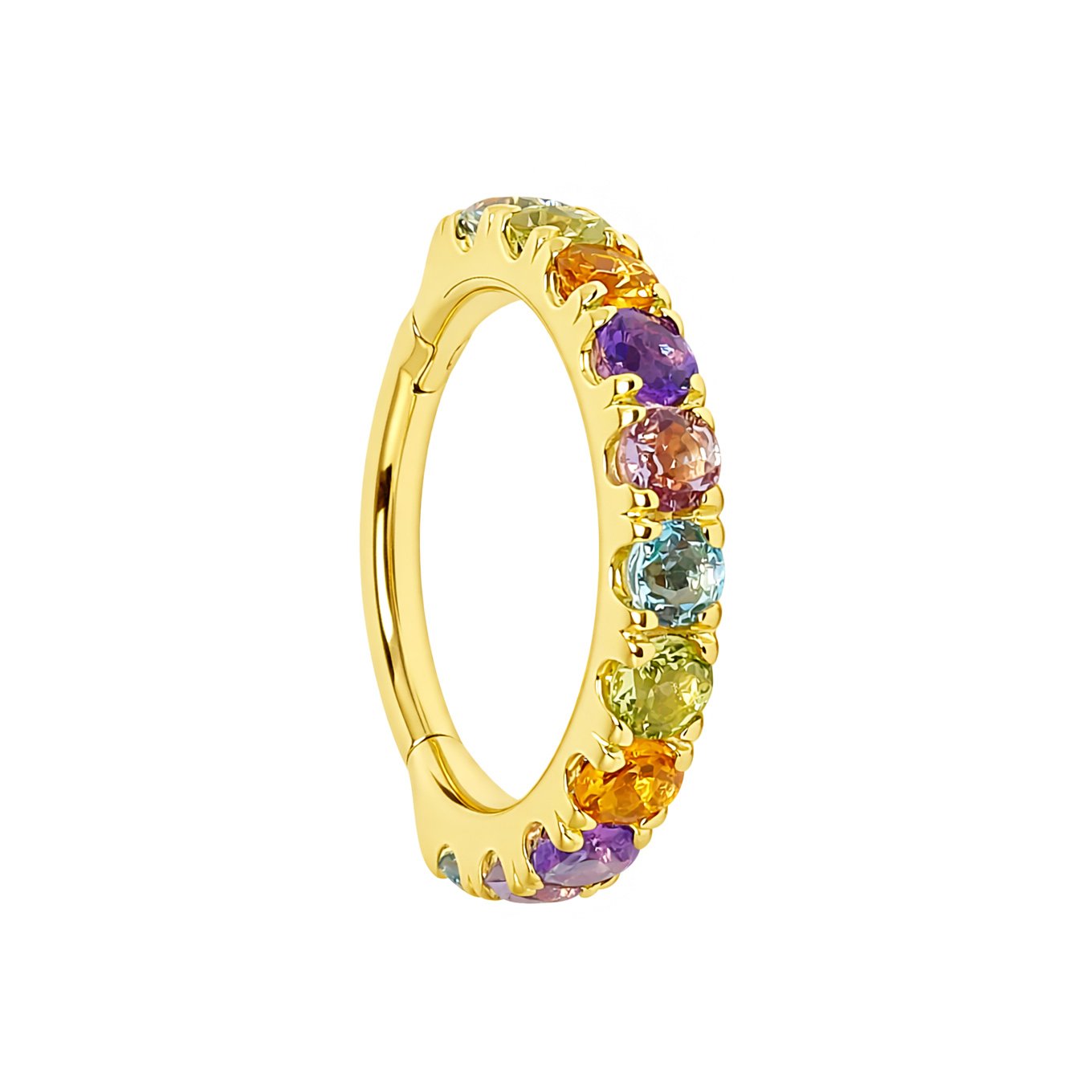 Clicker in Oro 18k con Pietre Genuine Multicolore