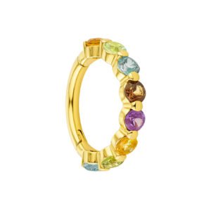 Clicker in Oro 18k con Pietre Genuine Multicolori