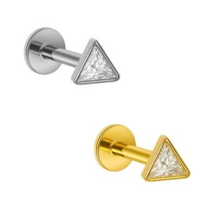 Labret Triangolo di Zirconia in Titanio