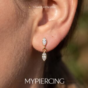 Labret Appeso di Navette in Titanio ASTM F136 Push Pin