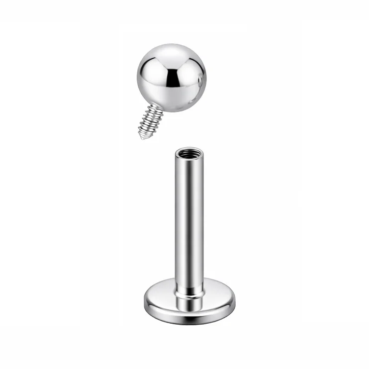 Illustrazione di chiusura con filettatura interna per piercing