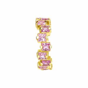 Clicker Incastonato con Zaffiro Rosa in Oro 18k