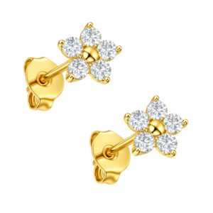 Orecchino Fiore di Zirconi in Titanio