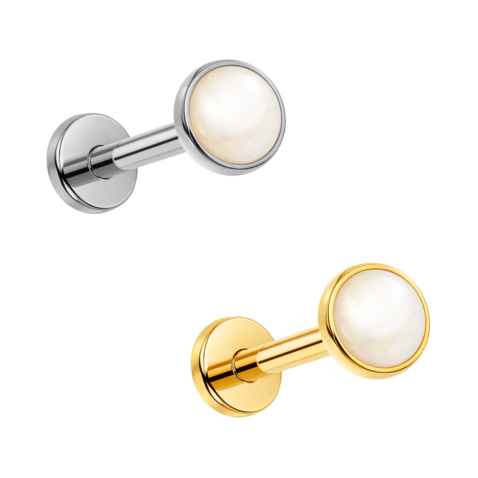 Labret in Titanio ASTM F136 con Perla