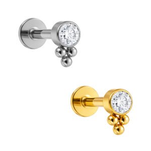 Labret Punto di Luce con Beads in Titanio ASTM F136