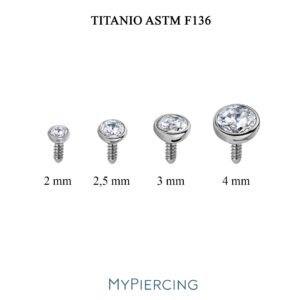 Topo Punto Luce di Titanio Filettatura Interna bezel set