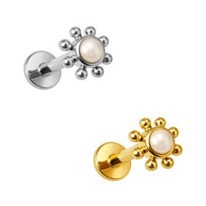 Labret Perla con Beads in Titanio ASTM F136