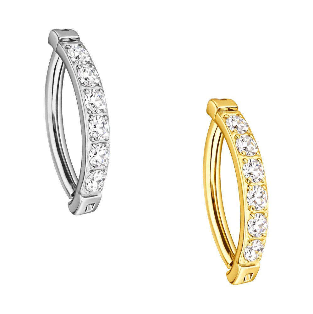 Clicker per Ombelico in Titanio ASTM F136 con Zirconi