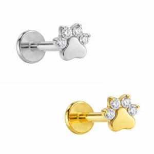 Labret Zampa Con Zirconi In Titanio ASTM F136