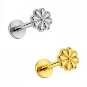 Labret Girasole Liscio in Titanio