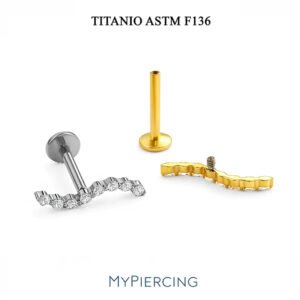 Labret Cluster Ondulato di Zirconi in Titanio ASTM F136