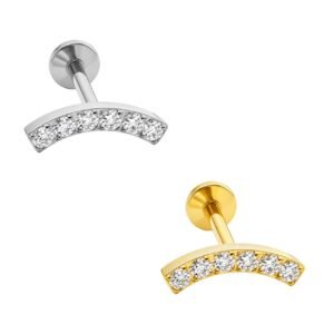 Labret Cluster di 6 Zirconi in Titanio ASTM F136