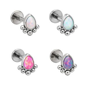 Goccia con Beads Labret in Titanio ASTM F136