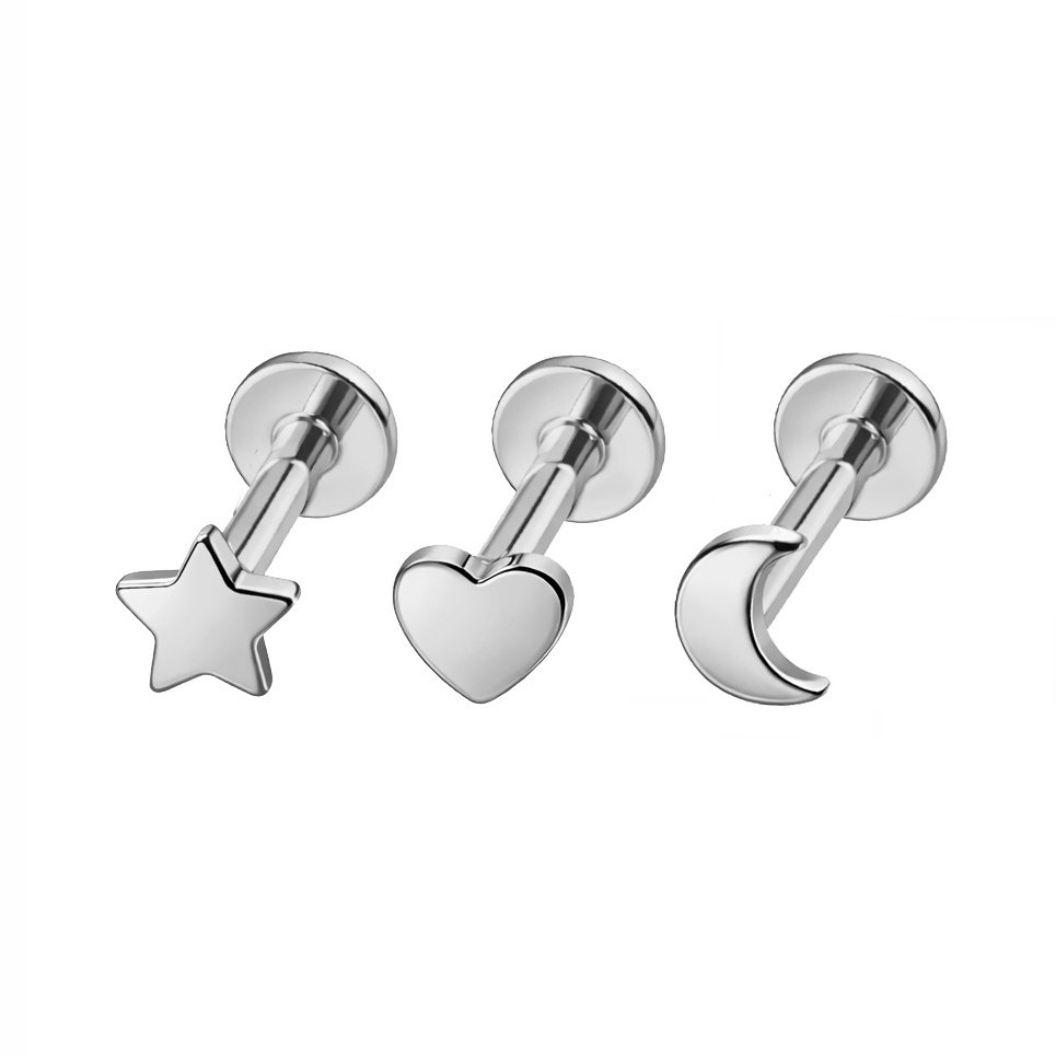 Labret di Titanio Liscio Push Pin