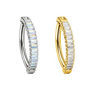 Clicker per Ombelico in Titanio con Zirconi