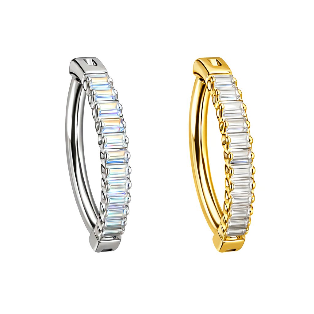 Clicker per Ombelico in Titanio con Zirconi