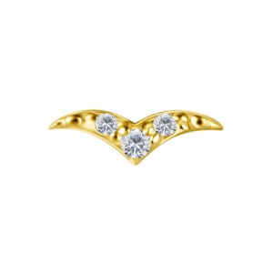 Terminale Rondine in Oro 18k Con Zirconi Premium