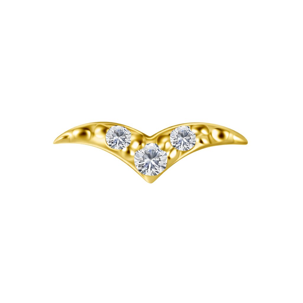 Terminale Rondine in Oro 18k Con Zirconi Premium